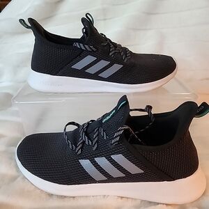9W. NWOT. Adidas Black and White Sneakers with Modern Silhouette